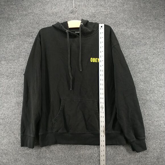 Obey Worldwide Men's End Hate Pullover Graphic Hoodie Sweatshirt Black Large - Picture 12 of 14